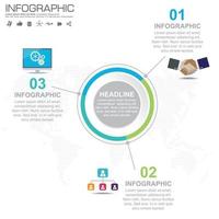 Plantilla de infografía empresarial con 3 opciones o pasos. vector