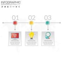 Plantilla de infografía empresarial con 3 opciones o pasos. vector