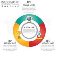 Plantilla de infografía empresarial con 3 opciones o pasos. vector