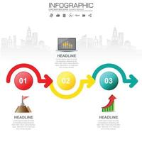 Plantilla de infografía empresarial con 3 opciones o pasos. vector