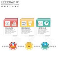 Business Infographic template with 3 options or steps. vector
