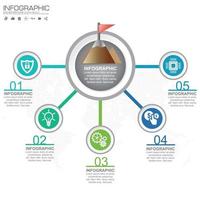 5 Parts infographic design steps or processes. vector