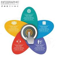 Plantilla de infografía empresarial con 5 opciones o pasos. vector