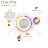 Plantilla de infografía empresarial con 3 opciones o pasos. vector