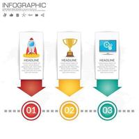 Business Infographic template with 3 options or steps. vector