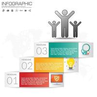 Plantilla de infografía empresarial con 3 opciones o pasos. vector