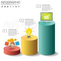 Business Infographic template with 3 options or steps. vector