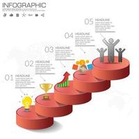 Business Infographic template with 5 options or steps. vector