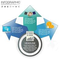 Plantilla de infografía empresarial con 3 opciones o pasos. vector