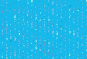 Light Blue, Red vector pattern with music elements.