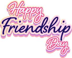 Happy Friendship Day Lettering Logo vector