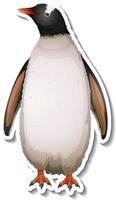 una plantilla de pegatina de personaje de dibujos animados de pingüino vector
