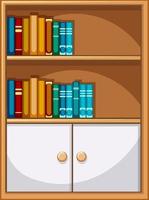 Bookcase with books and cabinet vector