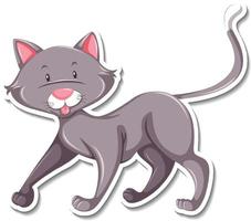 A sticker template of cat cartoon character vector