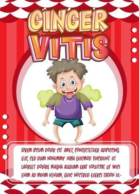 Character game card template with word Ginger Vitis