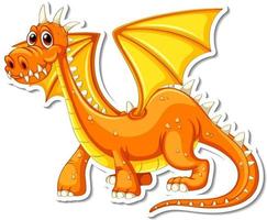 Cute Dragon cartoon character sticker vector