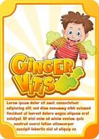 Character game card template with word Ginger Vitis vector