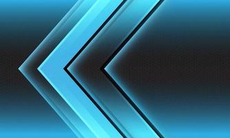 abstracto azul luz flecha dirección geométrica hexágono malla futurista vector