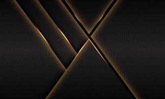 Abstract gold light on dark grey metallic hexagon mesh futuristic vector