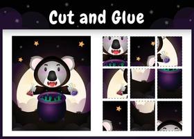 Children board game cut and glue with a cute koala vector