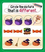 Circle the picture that is different activity for kids vector