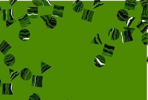 Light Green vector backdrop with lines, circles, rhombus.
