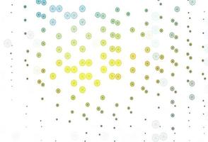 Light Green, Yellow vector layout with bright snowflakes.