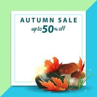 Autumn discount banner in the form of a sheet of paper vector