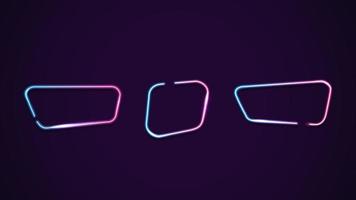 Set of Asymmetric geometric gradient neon frames isolated vector