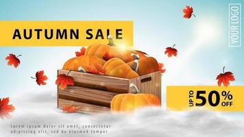 Autumn sale, light discount web banner for your website vector