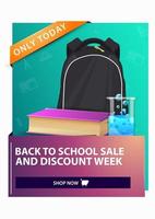 Back to school and discount week, discount vertical web banner