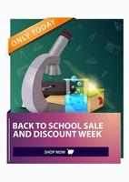 Back to school and discount week, discount vertical web banner