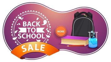 Back to school sale, modern pink discount banner
