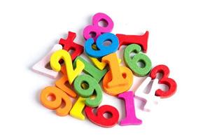 Math number colorful on white background photo