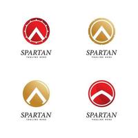vector de icono de logotipo de escudo espartano