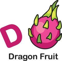 Alphabet Letter D-Dragon Fruit vector illustration