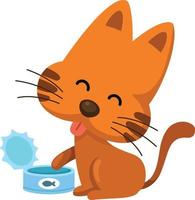 cat with food can illustration, vector