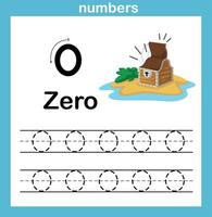 number exercise with cartoon illustration, vector