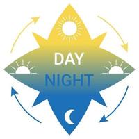 Change day and night cycle, movement path sun and moon icon vector