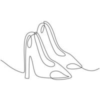 dibujo de arte de línea de moda de tacón alto. zapato de mujer vector