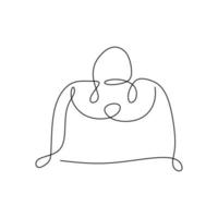 One line vector illustration of a woman bag. Elegant women's bag