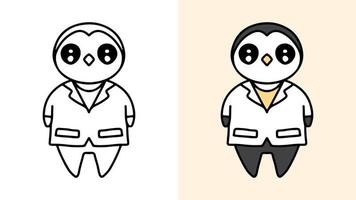 funny penguin doctor design vector with cartoon.