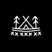 campamento hipster y logo de árbol. estilo de línea mono. vector