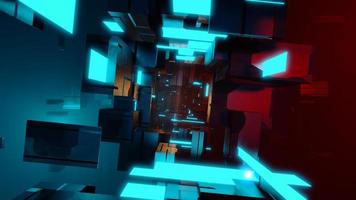 3D rendering of a sci-fi tunnel with moving light Abstract photo