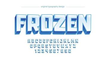 tipografía artística de dibujos animados en 3d de hielo azul vector