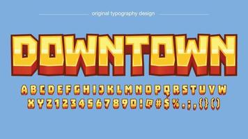 yellow and orange 3d cartoon typography vector