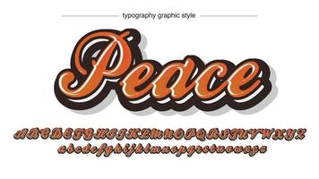 tipografía de pincel de graffiti moderno negrita naranja vector