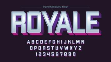 Metallic 3D Purple Pink Sports Typography vector