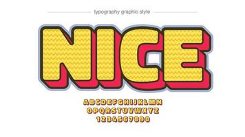 Yellow and orange modern cartoon pattern typography vector