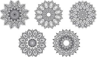 colección de mandala. conjunto de flores circulares mandala vector
